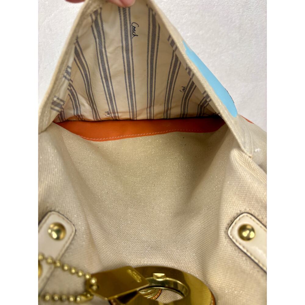 Coach Pierre Le Tan Beach Umbrella Canvas Tote with Luggage Tag - Picture 14 of 17